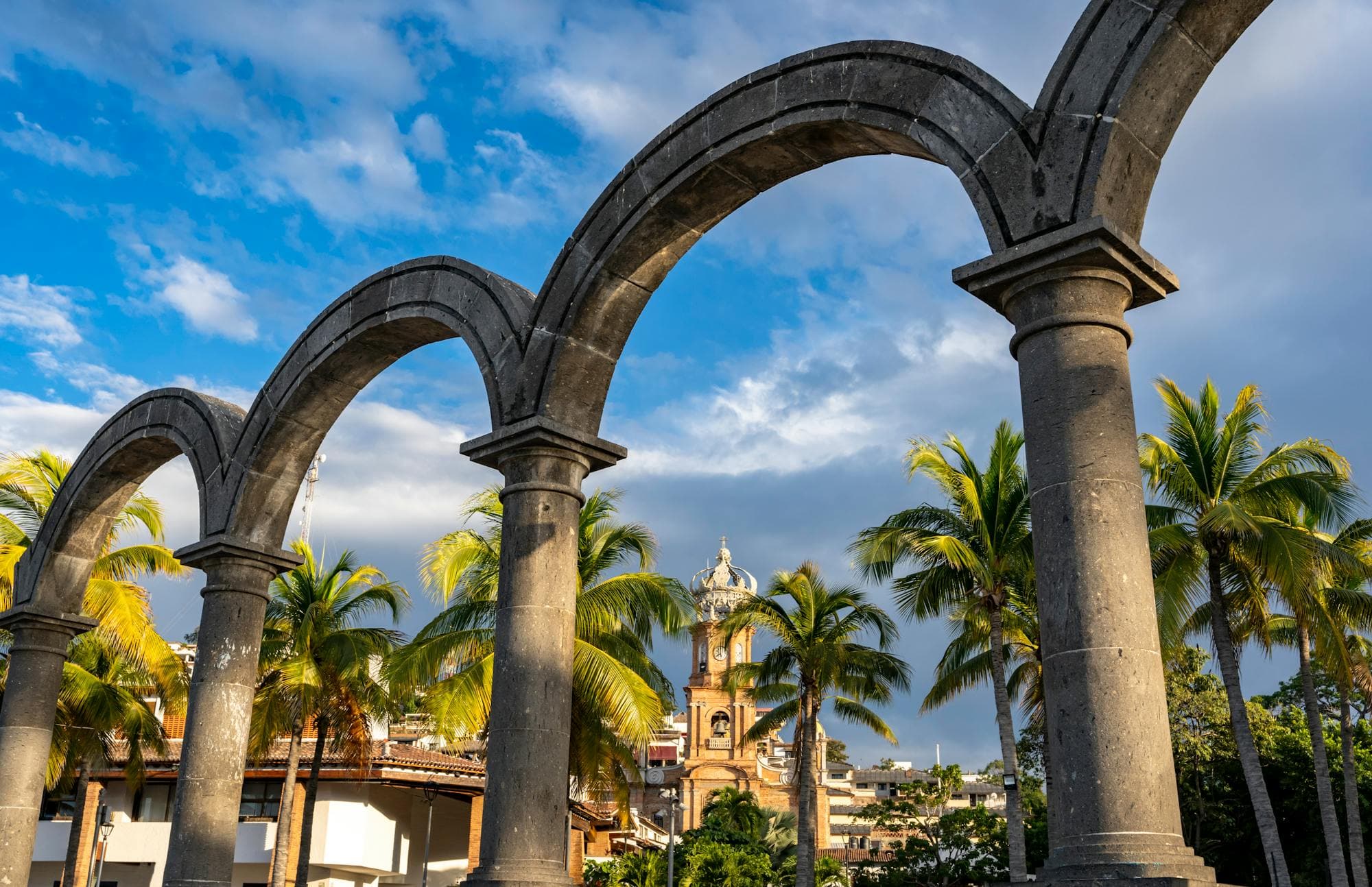 The Los Arcos arches on the Puerto Vallarta Malecón